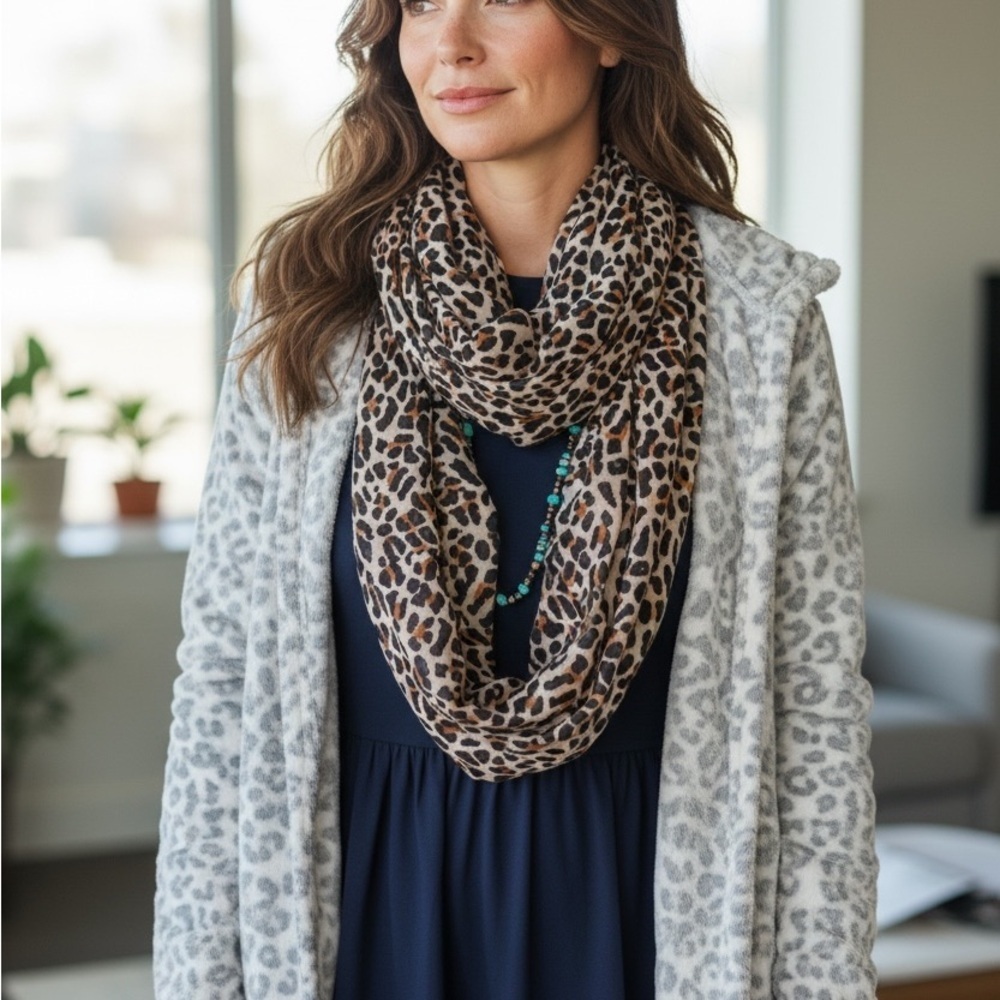 Leopard Print Infinity Scarf